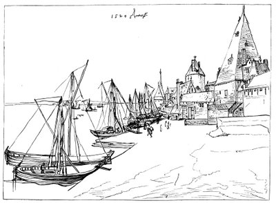 Havnen i Antwerpen i 1520 af Unbekannt