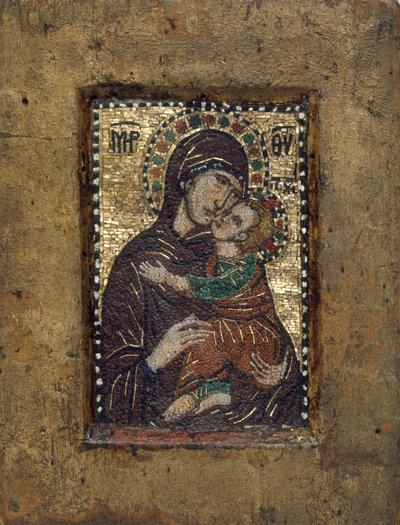 Bærbart ikon med Jomfru Eleousa, byzantinsk, begyndelsen af 1300-tallet. af Unbekannt