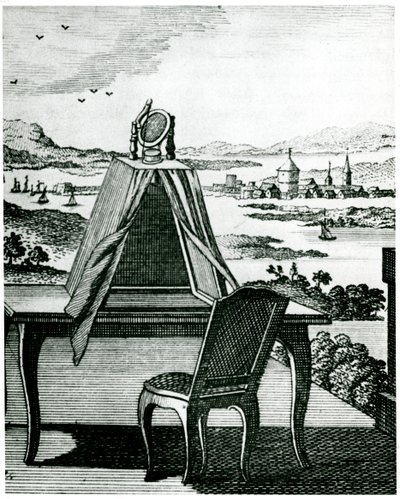 Bærbart telt type camera obscura, 1764 af Unbekannt