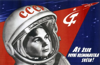 Portræt af den russiske kosmonaut Valentina Vladimirovna Tereshkova (født i 1937), første kvinde i rummet den 16. juni 1963 af Unbekannt