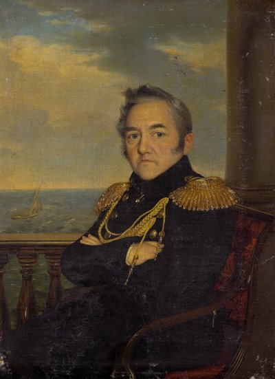Portræt af admiral Mikhail Lazarev 1788-1851, midten af det 19. århundrede af Unbekannt