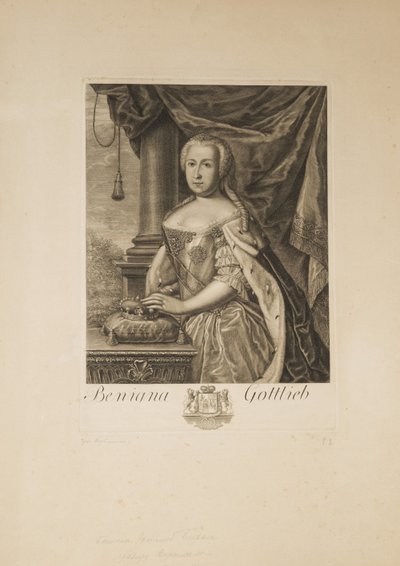 Portræt af Benigna Gottlieb von Biron 1703-1782, hertuginde af Courtland af Unbekannt