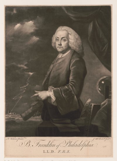 Portræt af Benjamin Franklin (1706-1790) af Unbekannt