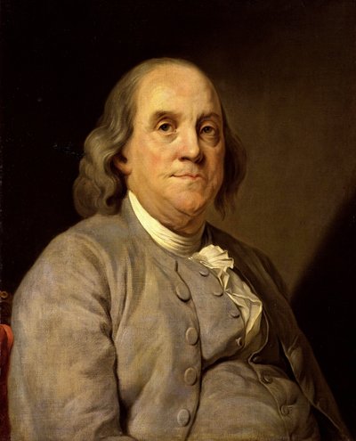 Portræt af Benjamin Franklin af Unbekannt