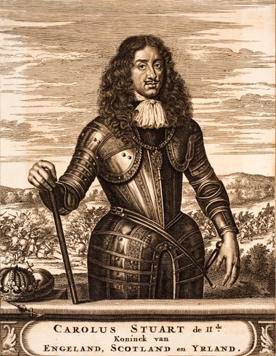 Portræt af Charles II af England 1630-1685 Fra: Krigsscene, 1675. af Unbekannt