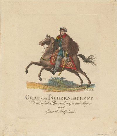 Portræt af grev Alexander Ivanovich Chernyshov 1786-1857, 1813 af Unbekannt