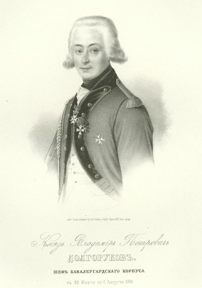 Portræt af grev Vladimir Petrovich Dolgorukov 1773-1817 af Unbekannt