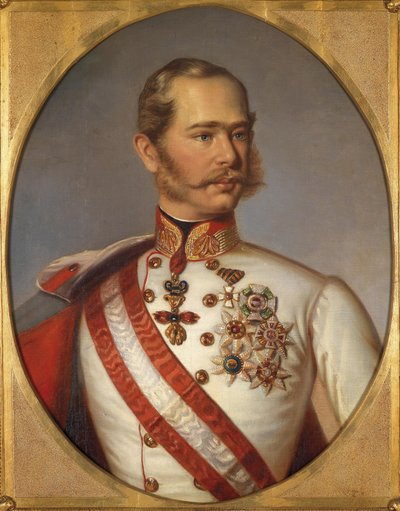 Portræt af Franz Joseph I af Østrig, ca 1855 af Unbekannt