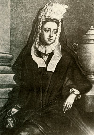 Portræt af Lady Fenwick, der viser sørgende enker, 1695, 1937. af Unbekannt