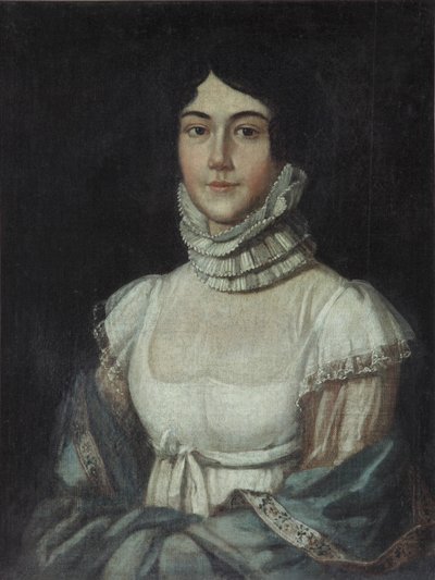 Portræt af Maria Mikhailovna Lermontova 1795-1817, 1810