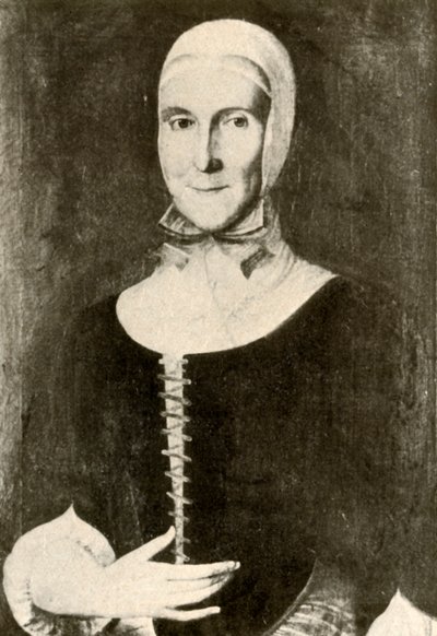 Portræt af fru Elisabeth Boehler i den moraviske bosættelse, Pennsylvania, 1787, 1937. af Unbekannt