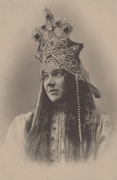 Portræt af Nadezhda Ivanovna Zabela-Vrubel 1868-1913 med Marfa i operaen The Zar