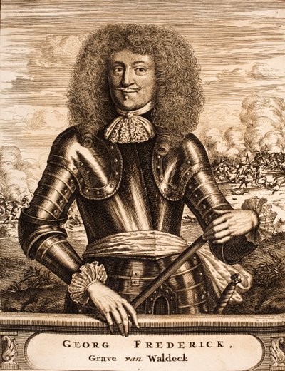 Portræt af Prins Georg Friedrich af Waldeck 1620-1692 Fra: Krigsscene, 1675. af Unbekannt
