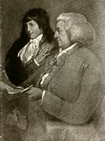 Portræt af Samuel Shoemaker, i bobwig, og hans søn, 1789, 1937. af Unbekannt
