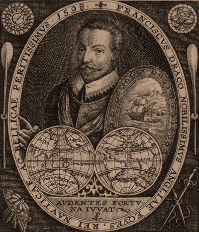 Portræt af Sir Francis Drake, 1641. af Unbekannt