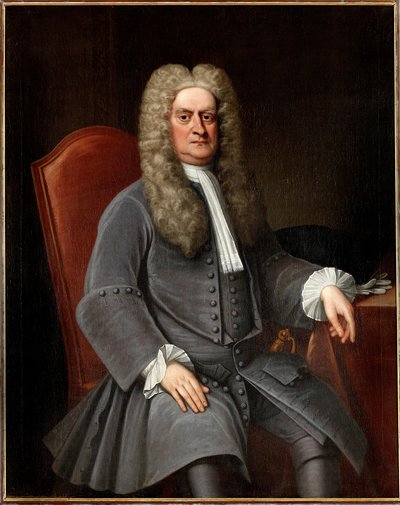 Portræt af Sir Isaac Newton 1642-1727, ca. af Unbekannt