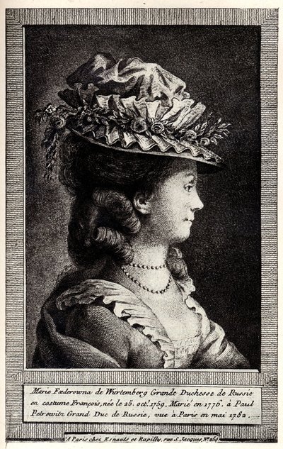 Portræt af Sophia Dorothea af Württemberg, begyndelsen af det 19. århundrede. af Unbekannt