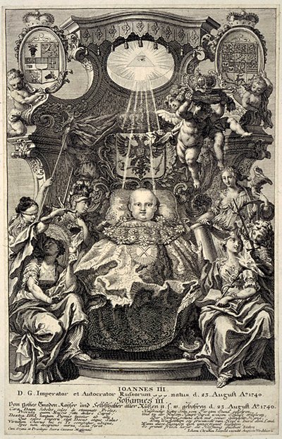 Portræt af zar Ivan VI Antonovich af Rusland 1740-1764, 1740 af Unbekannt