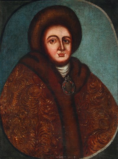 Portræt af Tsarina Evdokiya Feodorovna Lopukhina 1669-1731, hustru til zar Peter I af Rusland af Unbekannt