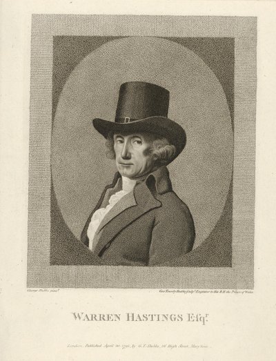 Portræt af Warren Hastings, Esq., pub. 1795. af Unbekannt