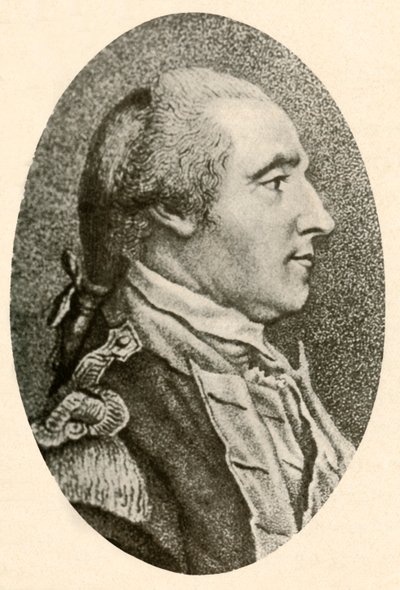 Portræt af Washington, hentet fra livet, viser hår i grisehalekø, c1770, 1937. af Unbekannt