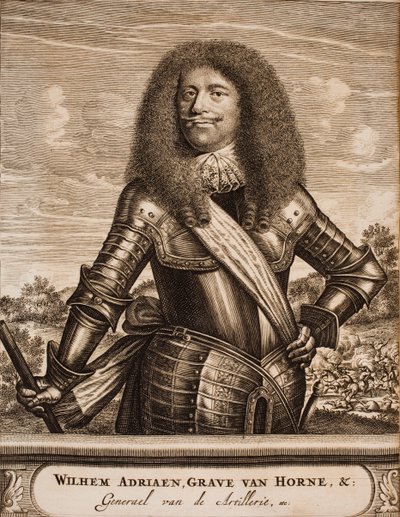 Portræt af Willem Adriaan II van Horne 1633-1694 Fra: Krigsscene, 1675. af Unbekannt