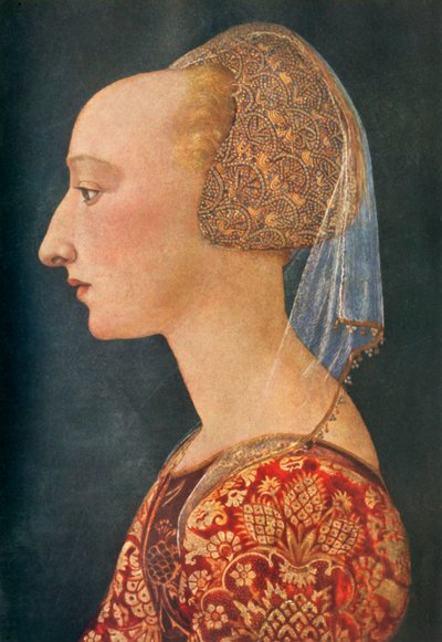 Portræt af en dame i rødt, 1460-1470, 1934. af Unbekannt