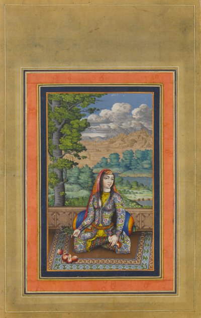 Portræt af en persisk dame, folio fra Davis Album, ca. 1736-37. af Unbekannt