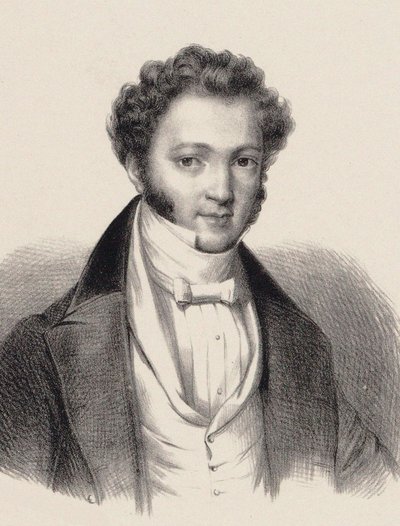 Portræt af pianist og komponist Ignaz Moscheles 1794-1870, af Unbekannt