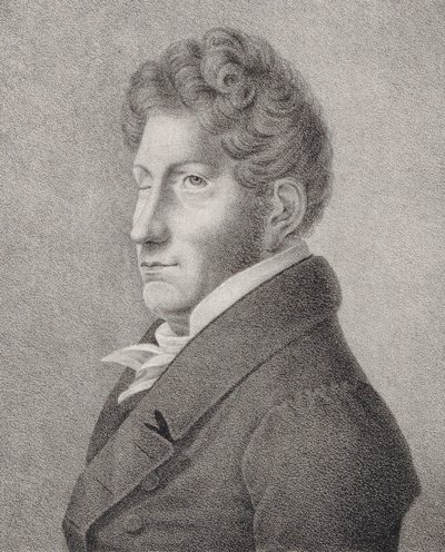 Portræt af komponisten Friedrich Kuhlau 1786-1832. af Unbekannt