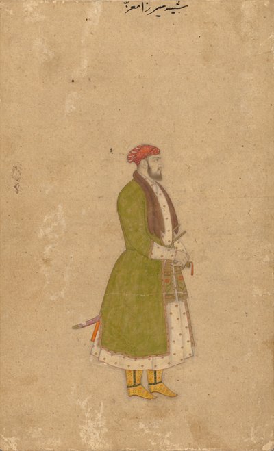 Portræt af hofmanden Mirza Muizz, ca. 1680-1700. af Unbekannt