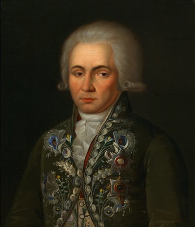 Portræt af digteren Gavrila R. Derzhavin 1743-1816, 1790