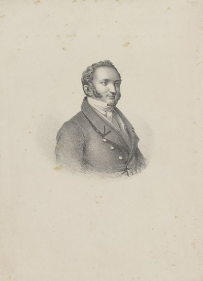 Portræt af komponisten Gioachino Antonio Rossini 1792-1868, 1826. af Unbekannt