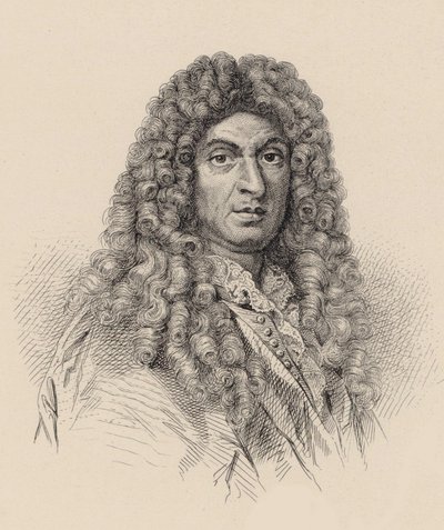 Portræt af komponisten Jean-Baptiste Lully 1632-1687. af Unbekannt