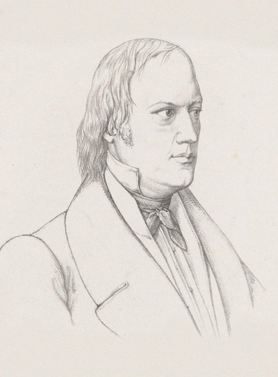 Portræt af dirigenten og komponisten Johann Nepomuk Schelble 1789-1837, ca. 1830-1840. af Unbekannt