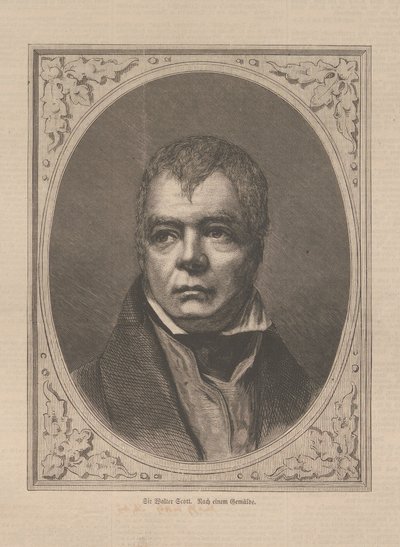 Portræt af den historiske romanforfatter og digter Sir Walter Scott 1771-1832, 1871. af Unbekannt