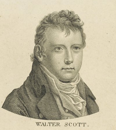 Portræt af den historiske romanforfatter og digter Sir Walter Scott 1771-1832, ca. 1800. af Unbekannt
