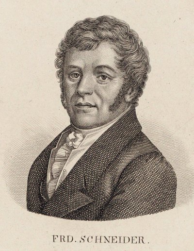 Portræt af organisten og komponisten Friedrich Schneider 1786-1853. af Unbekannt