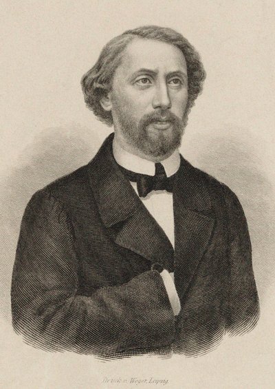 Portræt af pianisten og komponisten Julius Schulhoff 1825-1898, 1860. af Unbekannt