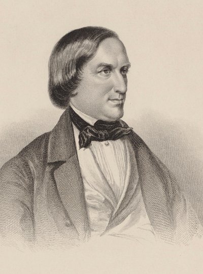Portræt af pianisten og komponisten Karl August Krebs 1804-1880. af Unbekannt