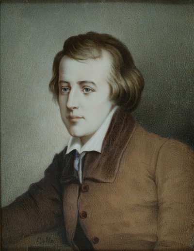 Portræt af digteren Heinrich Heine 1797-1856, ca 1825 af Unbekannt