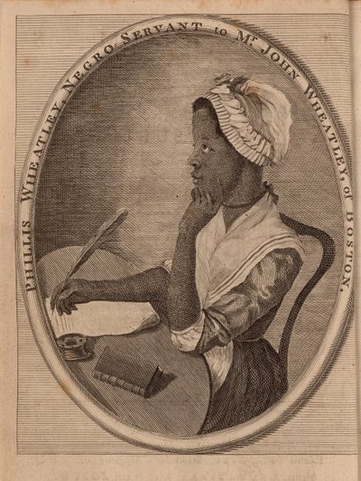 Portræt af digteren Phillis Wheatley ca. 1753-1784, 1773. af Unbekannt