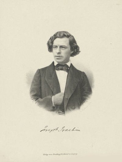 Portræt af violinisten og komponisten Joseph Joachim 1831-1907, ca 1855. af Unbekannt