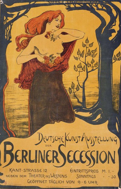 Plakat til Berlin Secession Exhibition, ca. 1900 af Unbekannt