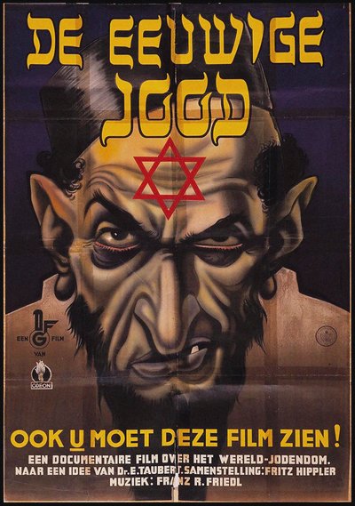 Plakat for den antisemitiske film The Eternal Jew, 1940. af Unbekannt