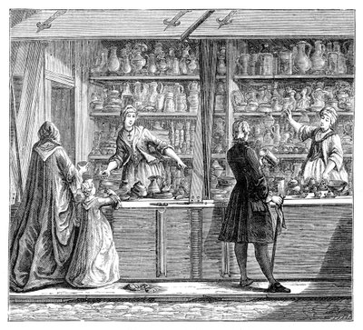 Keramikforretning, 1885 af Unbekannt
