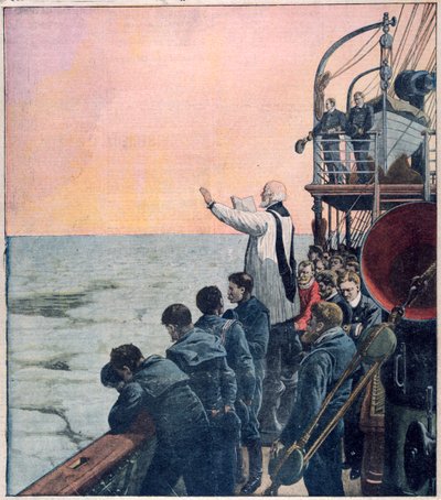 Bønner på scenen for Titanics forlis, 1912 af Unbekannt