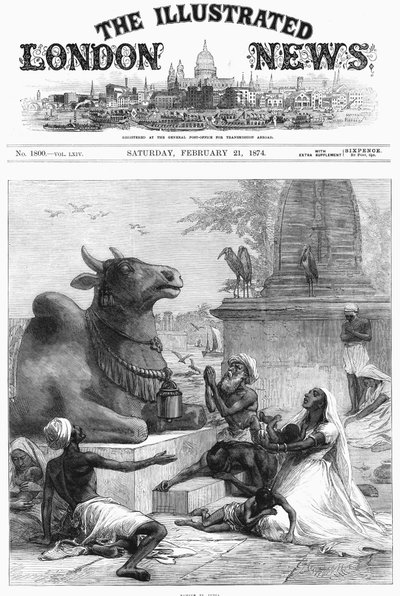 Beder til Nandi om nødhjælp fra hungersnød, Bengal, Indien, 1874 af Unbekannt