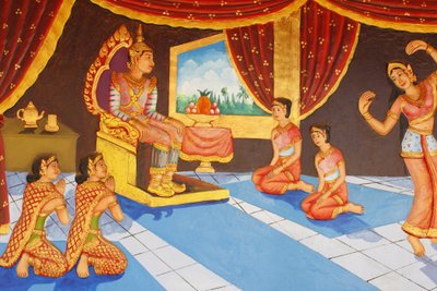 Preah Prom Rath Monastery Life of the BuddhaDancing in the palace, Siem Reap, Cambodia af Unbekannt