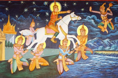 Preah Prom Rath-klosteret Sidhartha Gautama vandrede alene rundt i paladset. Den luksus, der engang havde glædet ham, virkede nu grotesk, Siem Reap, Cambodia af Unbekannt